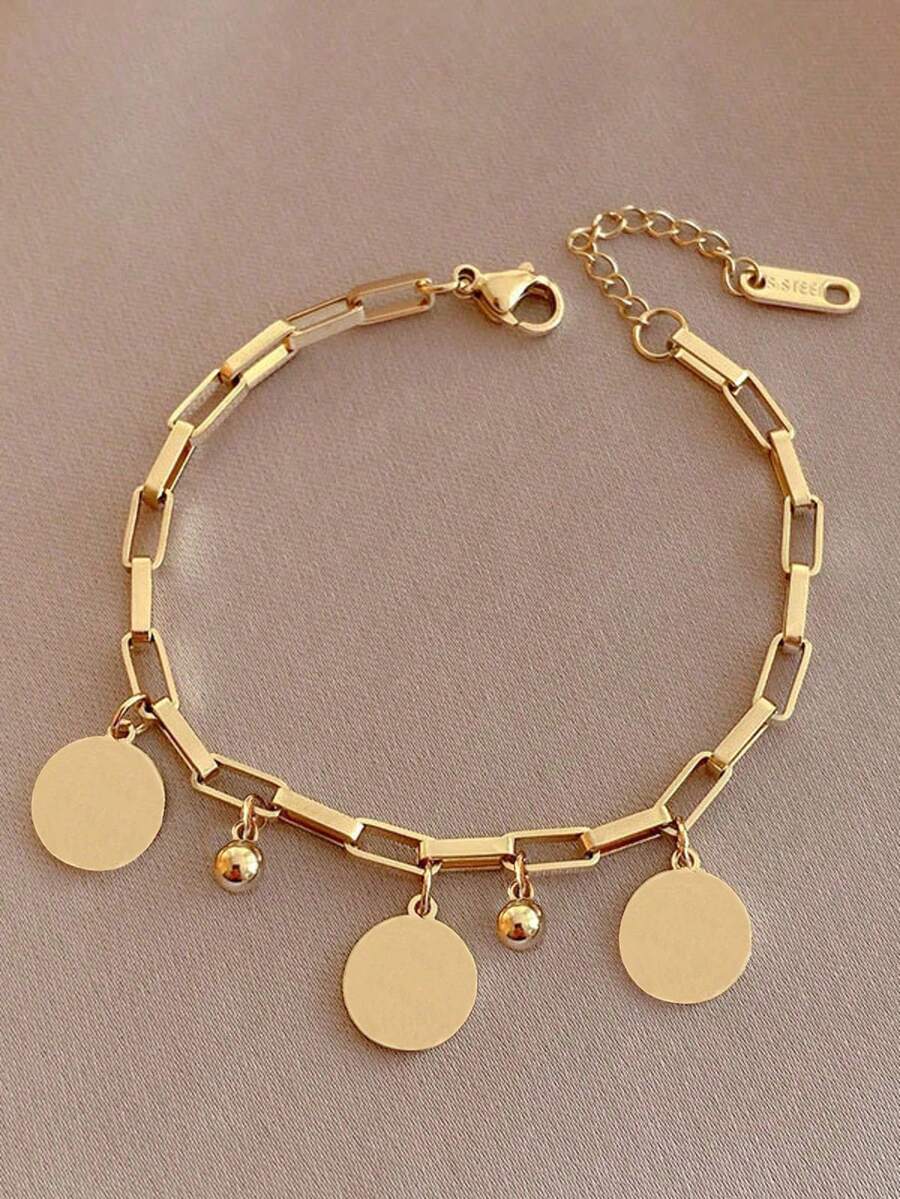 新款时尚高品质不锈钢花朵锆石女士手镯首饰套装，适合日常佩戴 - 彩色 - 查看 1