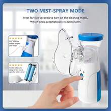 Nebulizador portátil silencioso, inhalador de mano con desmontable batería, nebulizador doméstico - Blanco - Ver 5