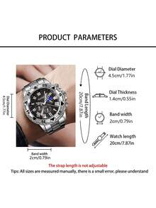 3PCS Men's Luxury Business Set, Including A Blue Roman Numeral Quartz Watch With Outstanding Texture, A Black Embossed Wallet, And A Practical Keychain. The Overall Style Is Elegant And Sophisticated, Suitable For Daily Commuting, Business Meetings, Or Casual Outings. - Silver - View 7