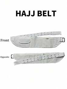 1pc Pilgrim Waist Bag + Adjustable White Multifunctional Belt, Pilgrim Gift, Suitable For Male Pilgrims, Suitable For Teenagers, Summer Casual Outdoor Sports, Vacation, Graduation Gift, Birthday Costume Accessory, Street Fashion Gym Bag Phone Bag - White - View 6