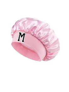 1pc Toddler/Kids 26 Letter Smooth Satin Sleep Cap, Fashionable & Comfortable, Breathable Anti-Slip, Daily Hair Care Hat - Pink - View 8