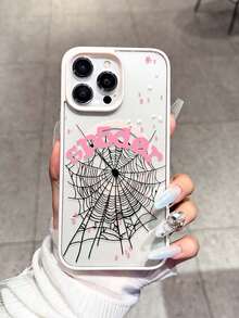 Personalized Spider Web & Star Magnetic Ring Shockproof Phone Case, Supports Wireless Charging, Suitable Compatible With Samsung S24/S25/S23 S Series And A55/A15/A15 A Series, 17, 16 Pro Max, 14/13, 12, 11 Pro Max, 15 Pro Max, 17 Pro Max, Can Be Used As Birthday Gift, Girlfriend, Boyfriend Or Self-Use - Pink - View 5