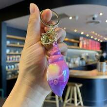1pc Electroplated Colorful Acrylic Conch Keychain Pendant, Exquisite And Cute Colorful Plated Girl's Bag Car Pendant, Exquisite Small Gift For Friends - Multicolor - View 6