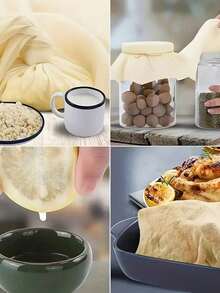 5片/3片装纯棉豆腐过滤布，包边，高密度，豆腐布，过滤器，豆浆，腐皮布，残渣过滤器，纱布，隔热棉布 - 彩色 - 查看 4