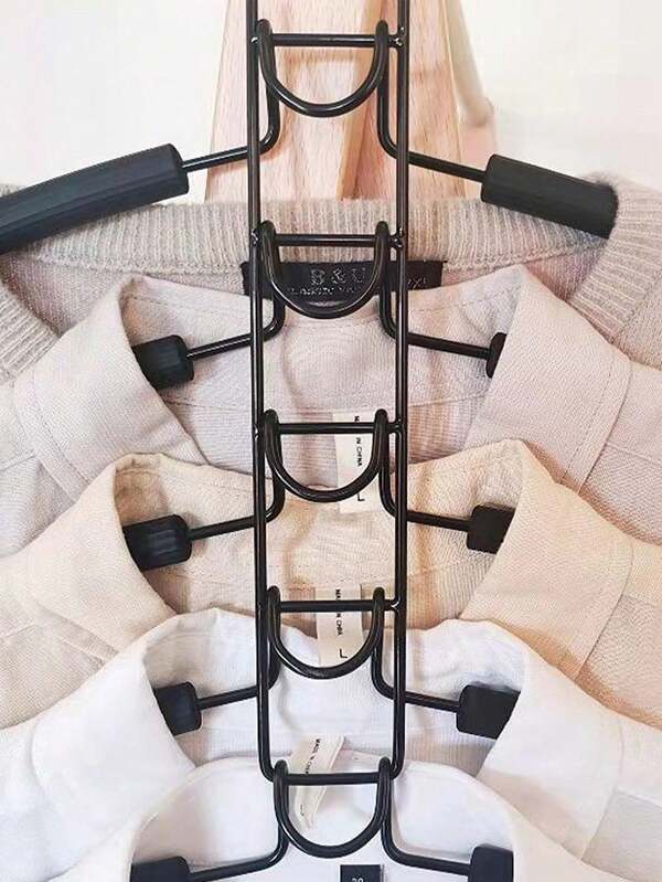 1pc Multi-Functional Clothes Hanger, Space-Saving Multilayer Clothing Support Rack, T-Shirt Drying Rack, Wardrobe Storage Rack, Bedroom/Dorm Accessory, Storage & Organization Decor, Holiday Decor, Room Decor, Home Decor, Bedroom Decor, Suitable For Dresses, Pants, Shoes, Jeans, Boots, Skirts, Spring, Minimalist, Summer Tops