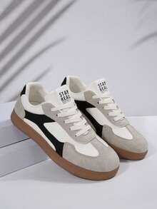 女童休闲系带运动鞋，轻便时尚撞色设计，防滑舒适，平底日常步行鞋，适合健身训练、校园生活和度假穿着。