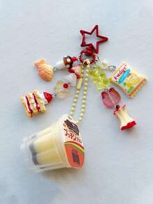 1个超可爱手工布丁果冻钥匙扣，Y2K美学设计 - 均碼 - 查看 5