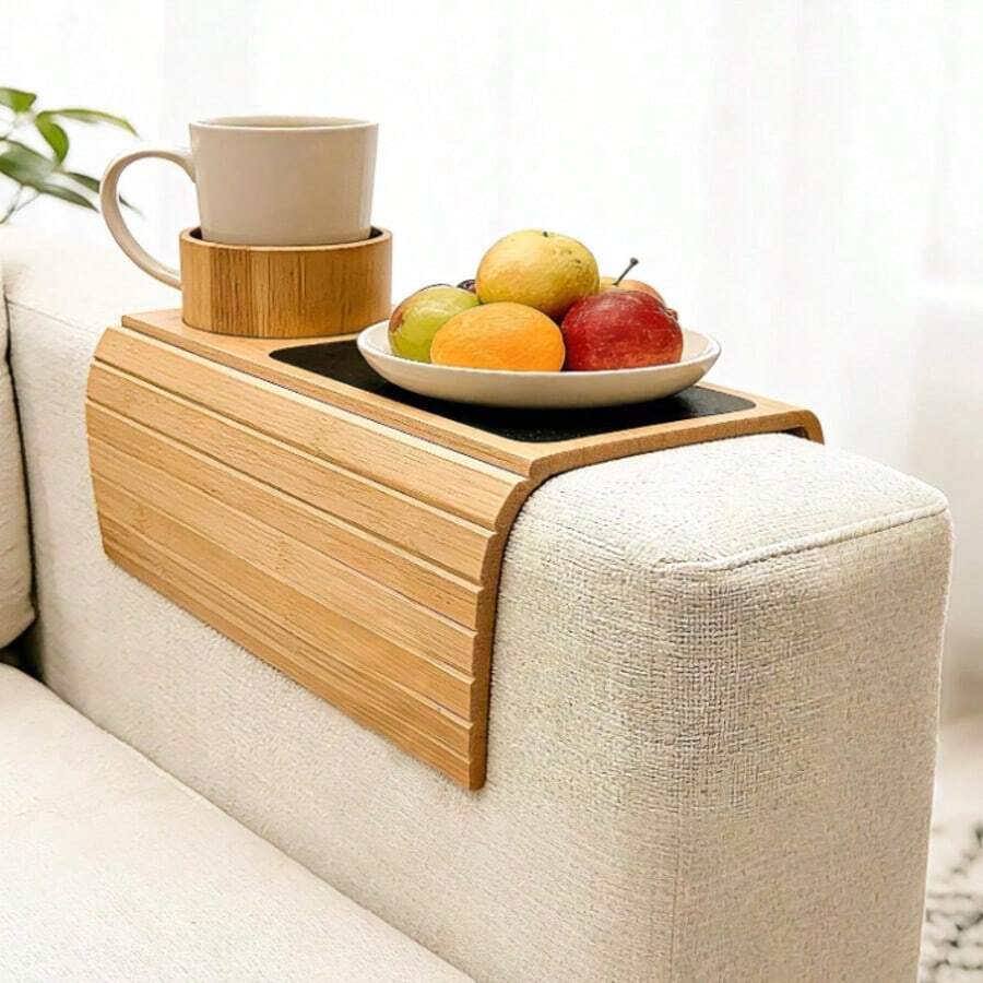 Sofa Armrest Tray, Sofa Armrest Table, Non-Slip Sofa Armrest Table, Universal / Bendable / Foldable / Portable Sofa Cup Holder Tray, Suitable For Holding Drinks, Snacks, Remote Controls - Multicolor - View 1