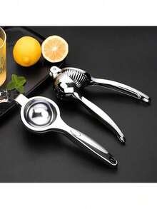 Heavy Duty Stainless Steel Manual Citrus Juicer - Efficient Lemon, Lime, Grapefruit Press With Sharp Blades, Easy Clean Design - Suitable For Commercial And Home Kitchens - Ideal Kitchen Gift For Cooking, Bartending, Cafes - Durable Citrus Juice Tool, Lemon Squeezer, Bartending Accessories, Ergonomic Handle, Sturdy Structure, Ideal For Cafe Owners, Bar Accessories, Handheld Tool, High-Quality Metal, Professional Chef's Special - 銀色 - 查看 3