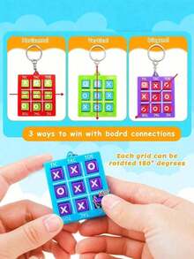 Tac-Toe Keychain Shower Party Favor Keychain Birthday Party Favor Goodie Bag Filler Kids' Box Prize Party Filler Party Games (Favorite Boys And Girls)-Halloween,Christmas,Fall,Winter, Supplies, FQ4B - 彩色 - 查看 4