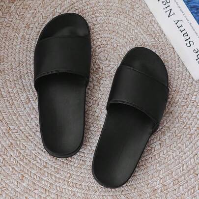 1 par de chanclas de verano para hombres, planas, antideslizantes, para baño y uso casual