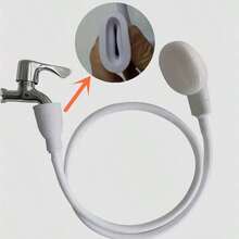 1pc High Pressure Handheld Faucet Sprayer Head With Hose, Adjustable Water Flow Quick Connect Shower Head, Suitable For Bathroom, Kitchen, Pet Washing, Vegetable Rinsing, Plant Watering, Car Washing, Practical Housewarming, Mother's Day, St. Patrick's Day, Easter Gift - White - View 7