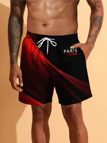 Herren Strandshorts mit Farbverlauf, Lässig Shorts für den Pariser Urlaub - Verschiedenfarbig - Übersicht 3