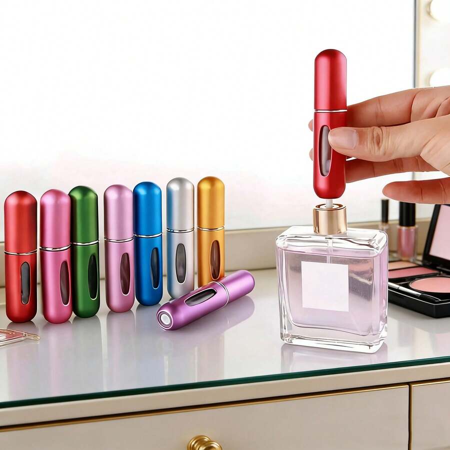2pc Portable Mini Perfume Atomizer Spray Bottle Set – Refillable Travel Size Fragrance Dispenser For On-The-Go Touch-Ups – Ideal For Carrying Your Favorite Scents In Purses, Pockets, Gym Bags, And During Travel Or Shopping Trips – Leakproof, Easy To Fill, And Perfect For Parties & Everyday Use Back To School - 彩色 - 查看 1