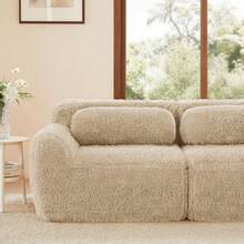 Sofas & Couches - Light Khaki + Plush + 2 Seat - View 9