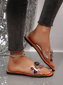 Giày sandal đế bằng thời trang mới cho nữ, giày đi biển, giày mùa hè. - trái cam - Xem 6