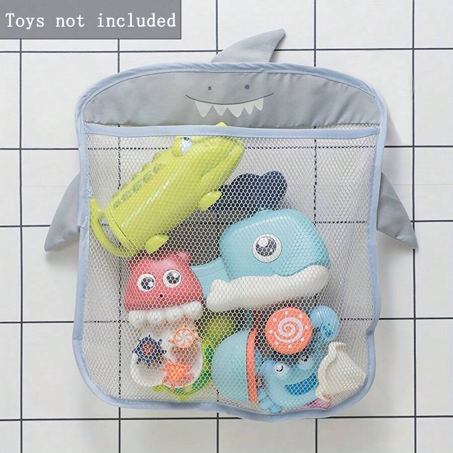 Bolsa de Malha para Banheiro de Recém-Nascido com Design de Gancho, Bolsa de Rede de Armazenamento de Brinquedos de Praia com Formato de Animal de Desenho Animado para Crianças - Multicolorido - Visão 1