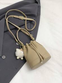 Women's Fashionable Versatile Retro Mini Bucket Crossbody Bag - Khaki - View 4