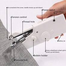 1 Set Of Handheld Electric Mini Sewing Machines For Home Use, Including Sewing Needles, A Portable Manual Sewing Machine, And Hand Tools (Color Random) - Set2 - View 8