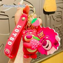 Disney 1pc  Cute New Strawberry Bear Keychain, Key Chain, Car Bag Pendant, Couple Accessory, Creative Cartoon Delicate Gift - Multicolor - View 6