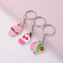 6pcs Assorted Ice Cream & Popsicle Shaped Keychains, Cute Frozen Treat Keyrings, Suitable For Classroom Prizes, Student Rewards, Holiday Gifts, Party Favors, Backpack & Car Decor, Small Gifts - Multicolor - View 12