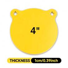 亮黄色熊形射击靶 - 4英寸AR500钢制练习靶，适用于户外弹弓和射箭训练，易于辨认