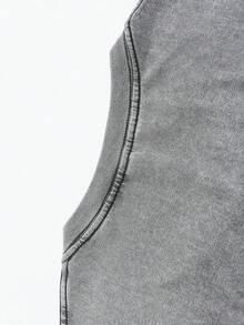 Men's Printed Pattern Washed T-Shirt - Casual Loose Summer T-Shirt With Star And Flame Design, Adult Brown 100% Pure Cotton Round Neck Shirt, Breathable T-Shirt | Avant-Garde Casual Wear | 100% Pure Cotton Printed T-Shirt - Grey - View 2