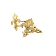 1 Pair Of Vintage Saint Flower Cufflinks Stainless Steel Men's Holy Lily Flower Shirt Button Accessory Collar Button Vintage Cufflinks - 金色 - 查看 5