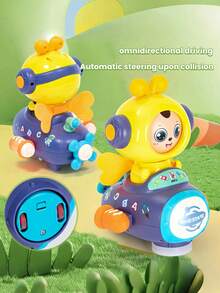 四合一变形太空穿梭蜜蜂玩具：可变形为4种可爱表情，配备彩色灯光、全方位轮子、自动避障功能以及炫酷的音乐和灯光模式。孩子们可以和这款小蜜蜂玩具一起玩耍跳舞，也是派对礼物的好选择。 - 彩色 - 查看 6