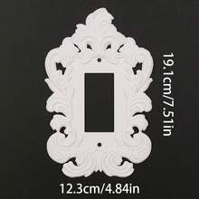 1 khung trang trí ổ cắm điện chạm khắc màu trắng kiểu Pháp, tấm che bảng điều khiển điện gắn tường họa tiết hoa rỗng cổ điển, miếng dán trang trí ổ cắm điện sang trọng, thích hợp để trang trí bảng công tắc điện trong nhà. - trắng - Xem 14