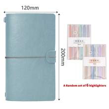 1 cuốn sổ tay đóng gáy sáng tạo kèm dải đánh dấu trang bằng kim loại, bao gồm giấy Kraft + giấy kẻ ô + túi đựng PVC, thích hợp để viết nhật ký, sổ tay du lịch cổ điển, văn phòng phẩm cho học sinh. - Nhiều màu - Xem 33