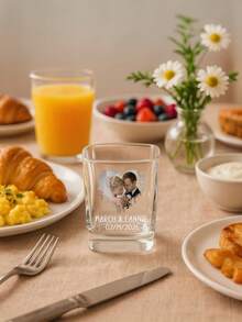 1pc/12pcs Personalized Wedding Shot Glass,2oz Glass Material,Custom Photo & Name | Suitable For Bridesmaid Gift,Valentine's Day,Wedding Decor,Birthday Parties,18th Birthday Gifts,Unique Birthday Gift, Photo Keepsake, Fun Birthday Gift,Shot Glass With Face,Shot Glass With Picture, Custom Birthday Shot Glasses, Personalised Gifts And For Groomsmen Gifts - Square Cup - View 3