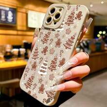 Süße Weihnachtsbaum & Lebkuchenmann Muster Handyhülle, dekorative Handy-Schutzhülle, Handy-Zubehör kompatibel mit iPhone 11 12 13 14 15 Pro Max - Antikweiß - Übersicht 4