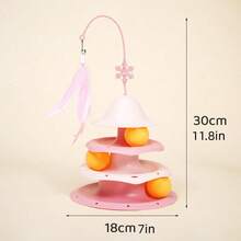 1pc Cat Toy, Self-Entertainment Cat Toy, Fun Cat Toy, Brand New Macaron Colors, Cat Toy Turntable, Cat Toy Ball, Cat Toy Bell, Scratch Pad Puzzle Toy, Interactive Cat Toy, Suitable For Kittens, Indoor Cat Toy Ball, Perfect For Playing In Boring Indoor Environments - Multicolor - View 4