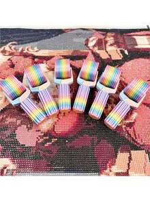 1pc Diamond Painting Roller, Detachable Design For Easy Use, Smoothly Presses Diamonds, Creates Brilliant Effect; Durable Plastic Material, Ergonomic Handle, Precise Positioning; Detachable Diamond Painting Roller