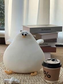 22厘米/8.66英寸可爱白色毛绒娃娃，萌萌的毛绒小鸟抱枕，超级柔软蓬松，适合儿童、成人和婴儿，舒适的枕头，圆润可爱的造型和卡通眼睛，柔软的毛绒枕头，适合小憩、阅读、放松，是圣诞节、生日、情人节、儿童节的完美礼物。 - 白色 - 查看 6