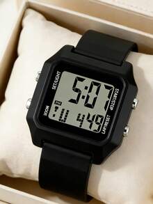 New Fashionable Multifunctional Square Electronic Watch, Sports Watch, Life Alarm Clock, Digital Display Watch, Wristband - one-size - View 8