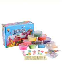 1/10 黄油史莱姆套装，儿童生日礼物，男孩女孩派对礼品，柔软可爱的泡沫玩具，解压玩具 - 彩色 - 查看 8