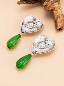 两件套波西米亚风仿宝石水滴形和心形时尚耳环，优雅时尚，适合派对、日常休闲、情侣约会、女士节日生日等场合，百搭珠宝礼品。 - 耳飾 - 查看 10