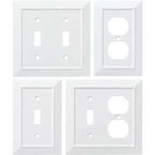 Franklin Brass Classic Architecture (1 unidad) - Placa de pared decorativa para interruptor de luz, color blanco puro de 1 banda, protector de placa de pared, protector de placa de palanca, cubierta(Blanco puro Único) - Multicolor - Ver 11