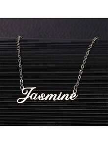 1PC Custom Personalized Simple DIY Name Necklace Stainless Steel Jewelry, Personalized Minimalist Style, Suitable For Gifts For Friends,Gold,Stylish,Vintage,Unisex,Hipster,Simple,Casual,Custom,Personalized,Unique,Ideal Gifts For Him,Ideal Gifts For Her,Her,Boyfriend,Girlfriend,Dad,Mom,Family,Friends,For Anniversaries,For Birthdays,For Graduation,For Prom,For Party,Gold Jewelry,New Year Glamour