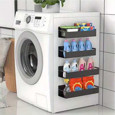 Kusuxva Magnetic Spice Rack Set For Refrigerator: Saves Space With Rack, Features A Strong Magnetic Layer For Extra Storage, And Includes A Two-Piece Kitchen Seasoning Organizer.