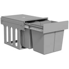 HOMCOM Trash Cans - 淺灰色-31公升(15公升+8升x2) - 查看 2
