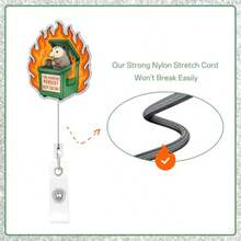 Funny Nurse Badge Reel Cute Opossum Dumpster Fire Nursing Badge Reel Retractable The Horrors Persist But So Do I Id Holder With Clip For Doctor Healthcare Rn Nurse Gifts - Bạc - Xem 4