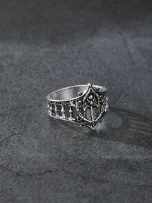 1pc Retro Personalized Classical Gothic Retro Ring, Fashion Creative Holiday Gifts Castle Personalized Jewelry