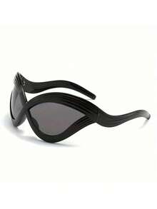 Y2K Fashion Show Style Women's Eye Frame - Bold Red Irregular Metal Hinge, Artistic Decorative Lenses, 6 Colors Available (Brown, Gold, Purple, Red, Black, Green) - Durable Fashion Accessories Women, Unique Piece, High-End Design Glasses, Elegant Glasses, Essential Fashionable Women VLZZ - Màu đỏ - Xem 8