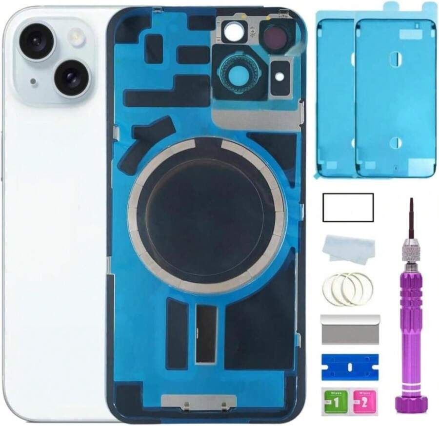 15 Pro Max Back Glass Replacement For IPhone 15 Pro Max Back Glass (67 Inches) With Pre-Installed Plate + Camera Frame + Lens + Reparing Tools (Black Titanium) - Màu E - Xem 1