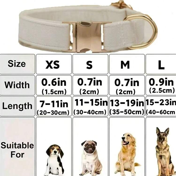 Coleira de veludo premium para cães, com fivela de metal prática, disponível em várias cores. Presente de Natal perfeito, acessório natalino para cães, coleira elegante para animais de estimação, coleira decorativa para animais de estimação, material de veludo macio, coleira para cães, acessório de luxo para cães, ideal para quem busca presentes de Natal. - Bege - Ver 2