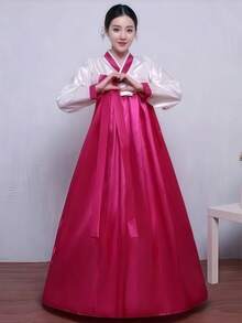 1 bộ trang phục biểu diễn hàng ngày/đám cưới truyền thống của cung nữ Hàn Quốc, váy, trang phục khiêu vũ/COSPLAY, thích hợp cho lễ hội, tiệc tùng, biểu diễn sân khấu - Bao gồm áo + váy, trang phục Halloween, váy dự tiệc - Nhiều màu - Xem 12