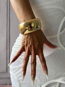 Set de 3 piezas de pulseras de encanto, brazalete dorado, pulsera ancha, brazalete grueso, set de pulseras, brazalete ancho, pulsera de mujer, regalo para ella - Amarillo Oro - Ver 9